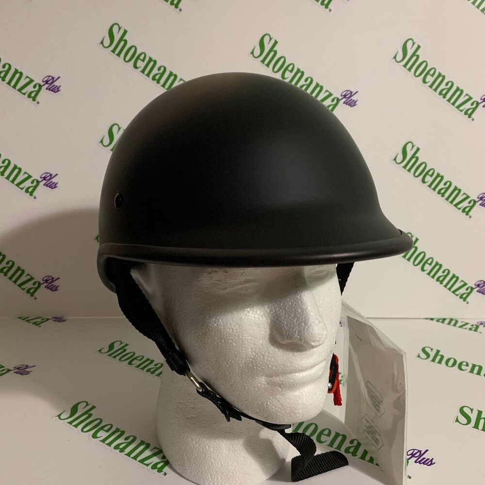 WCL Polo Motorcycle Half Helmet DOT Certified Quick Release Strap Matte Black M